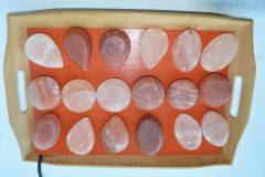 Saltability Bamboo Warming Tray with 20 stones 