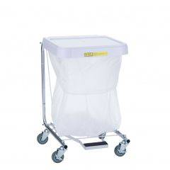 Single Hamper with Foot Pedal - 28" High (White)-Open Box