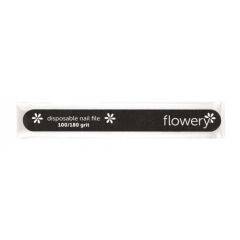 Flowery Disposable Cushion Core Nail File, 100/180 Grit, Black, 100 ct