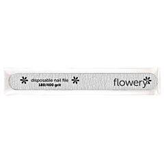 Flowery Disposable Cushion Core Nail File, 180/400 Grit, Silver, 100 ct