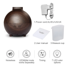 Aroma Diffuser Mist Maker Aromatherapy Humidifier Household with LED Light - Dark Wood - 600ml