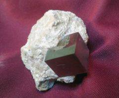 Iron Pyrite in Limestone Matrix Stone