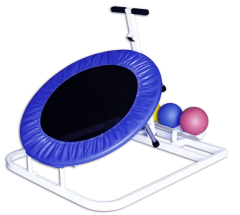 Ideal Medium Duty Round Rebounder, Adjustable Angle with Ball Rack  