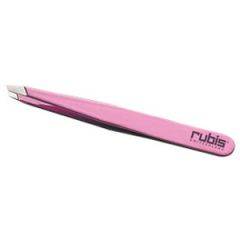 Rubis 3 3/4" Slanted Tip Tweezer - Pink