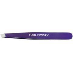 Toolworx Power Grip Slanted Tweezers, Ultra Violet